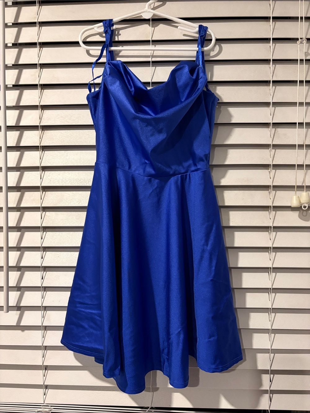 HOCO: City Studio Royal Blue Cowl Neck Mini Dress
